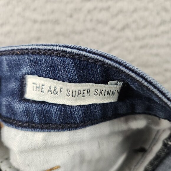 Abercrombie & Fitch Jeans Women's 4S Blue Low Rise Skinny Stretch Denim Pants - Picture 10 of 11